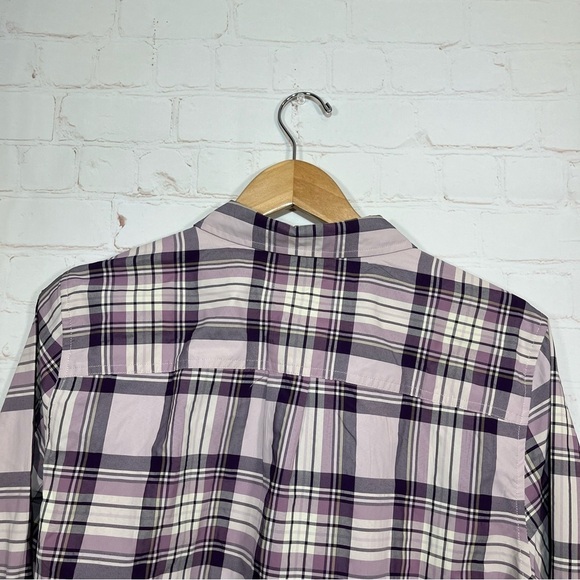 Eddie Bauer Adventurer 3.0 Plaid Shirt Womens Large Purple Long Sleeve New - Picture 8 of 10